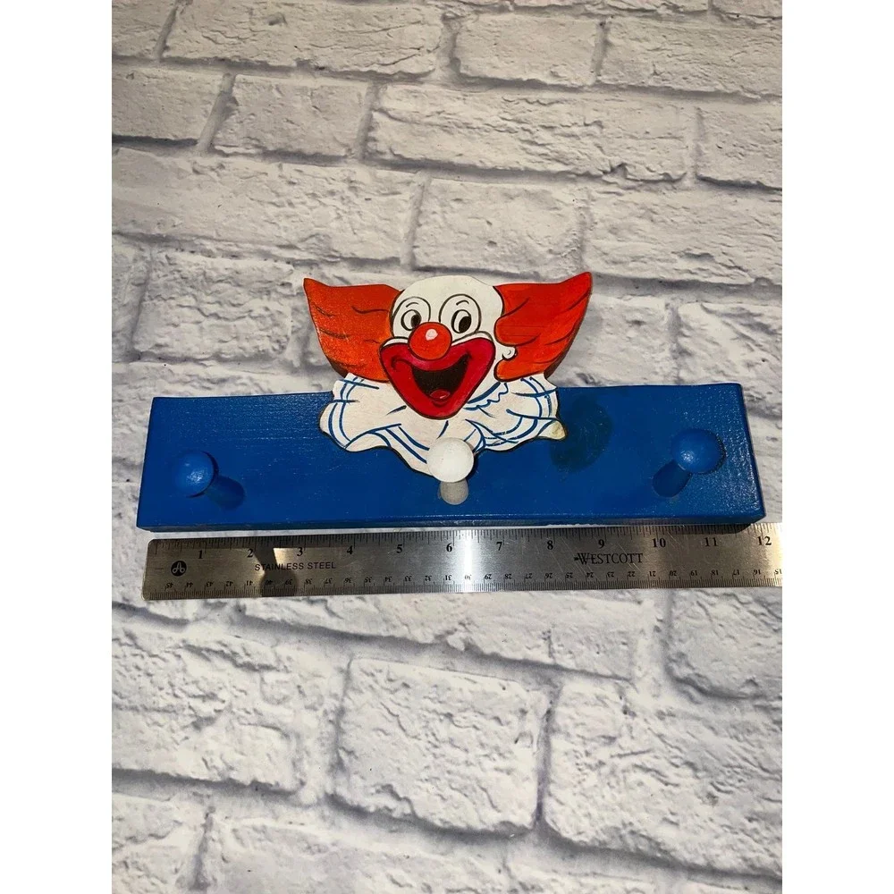 Bozo The Clown Wall Hook Rack in Blue and Red - Home Wall Decor